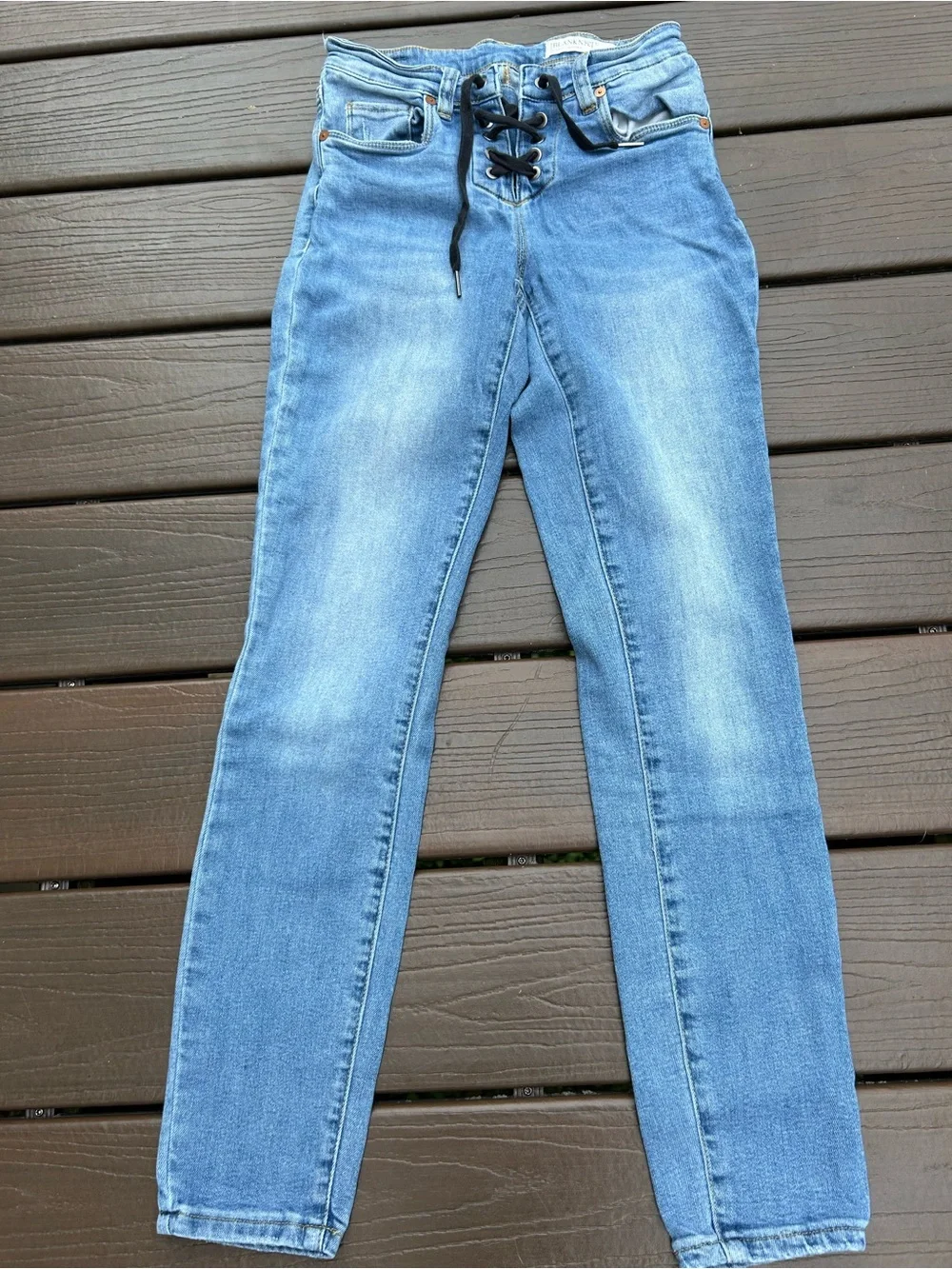 Blank NYC Light Blue Lace-Up Skinny Jeans